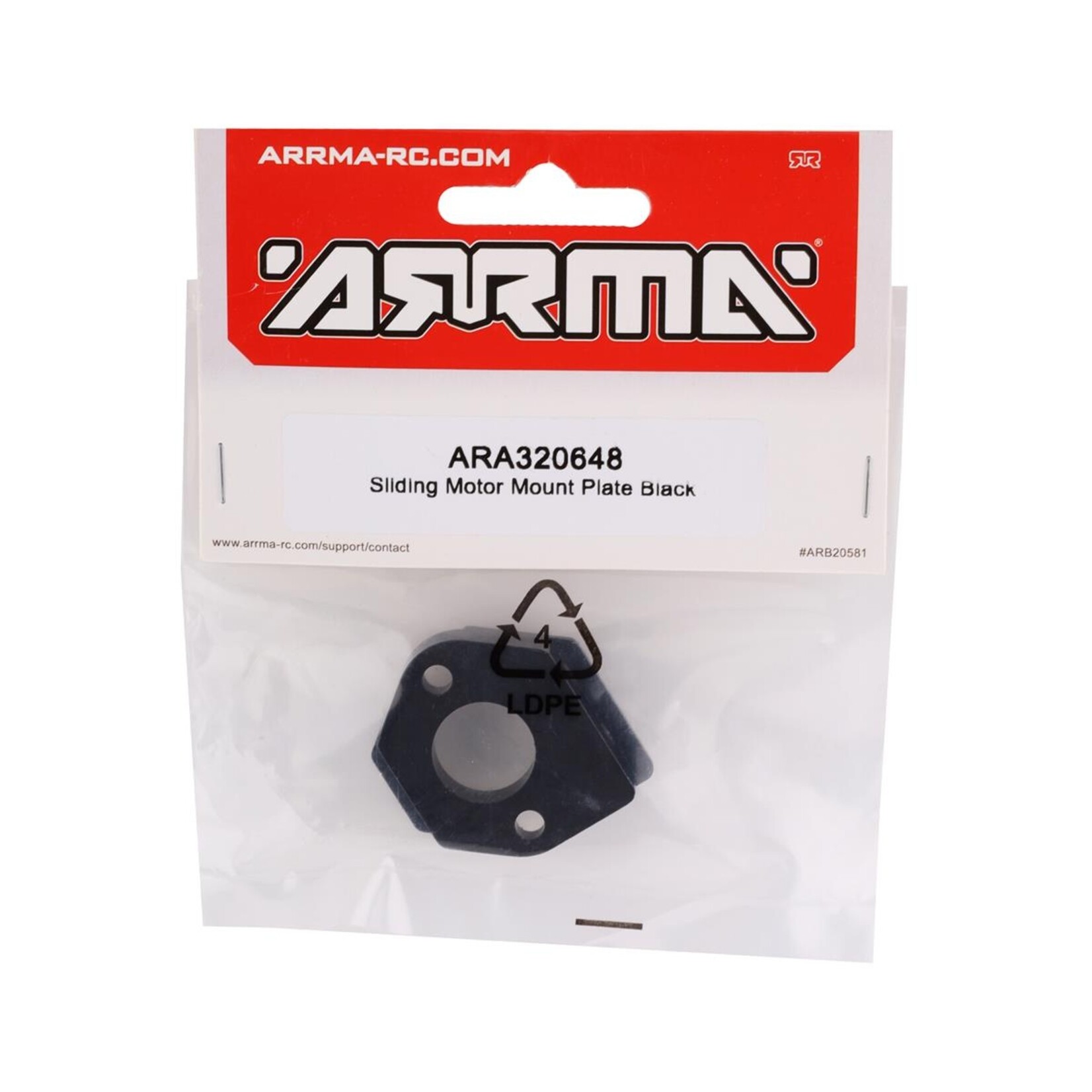ARRMA Arrma 6S Sliding Motor Mount Plate (Black) #ARA320648