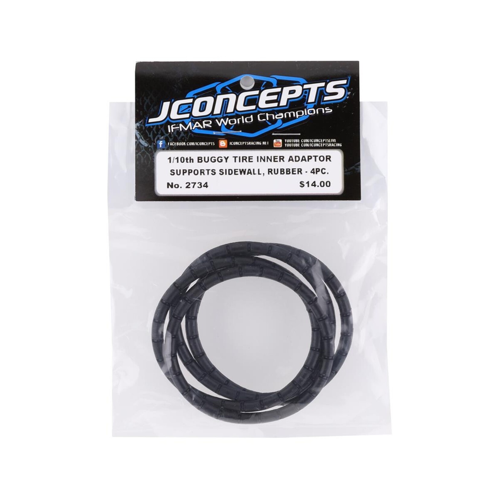 JConcepts #2734 JConcepts 1/10 2.2" Buggy Tire Inner Sidewall Support Adaptor (4)