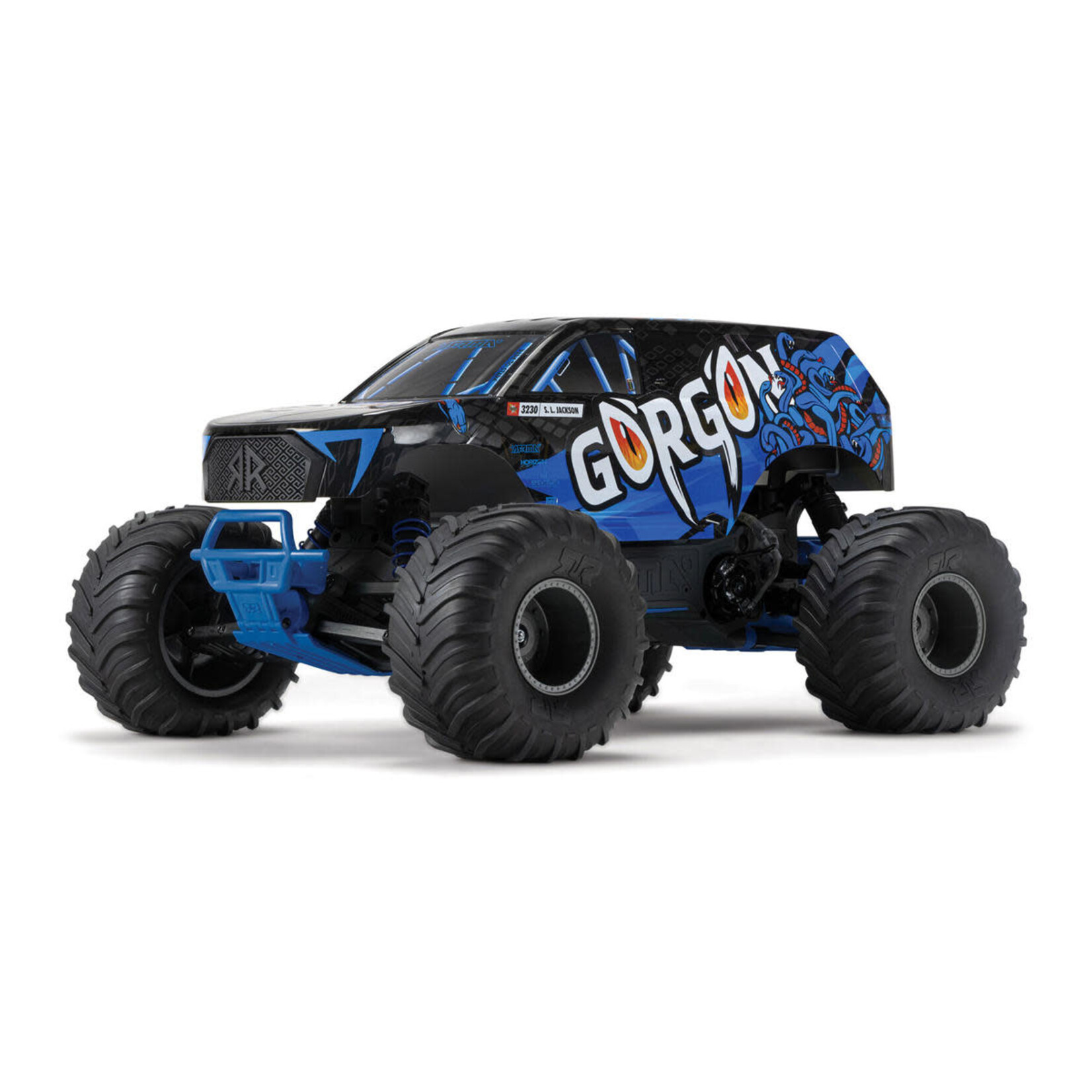 ARRMA #ARA3230T1  Arrma Gorgon 4X2 MEGA 550 Brushed 1/10 Monster Truck RTR (Blue) w/SLT2 2.4GHz Radio