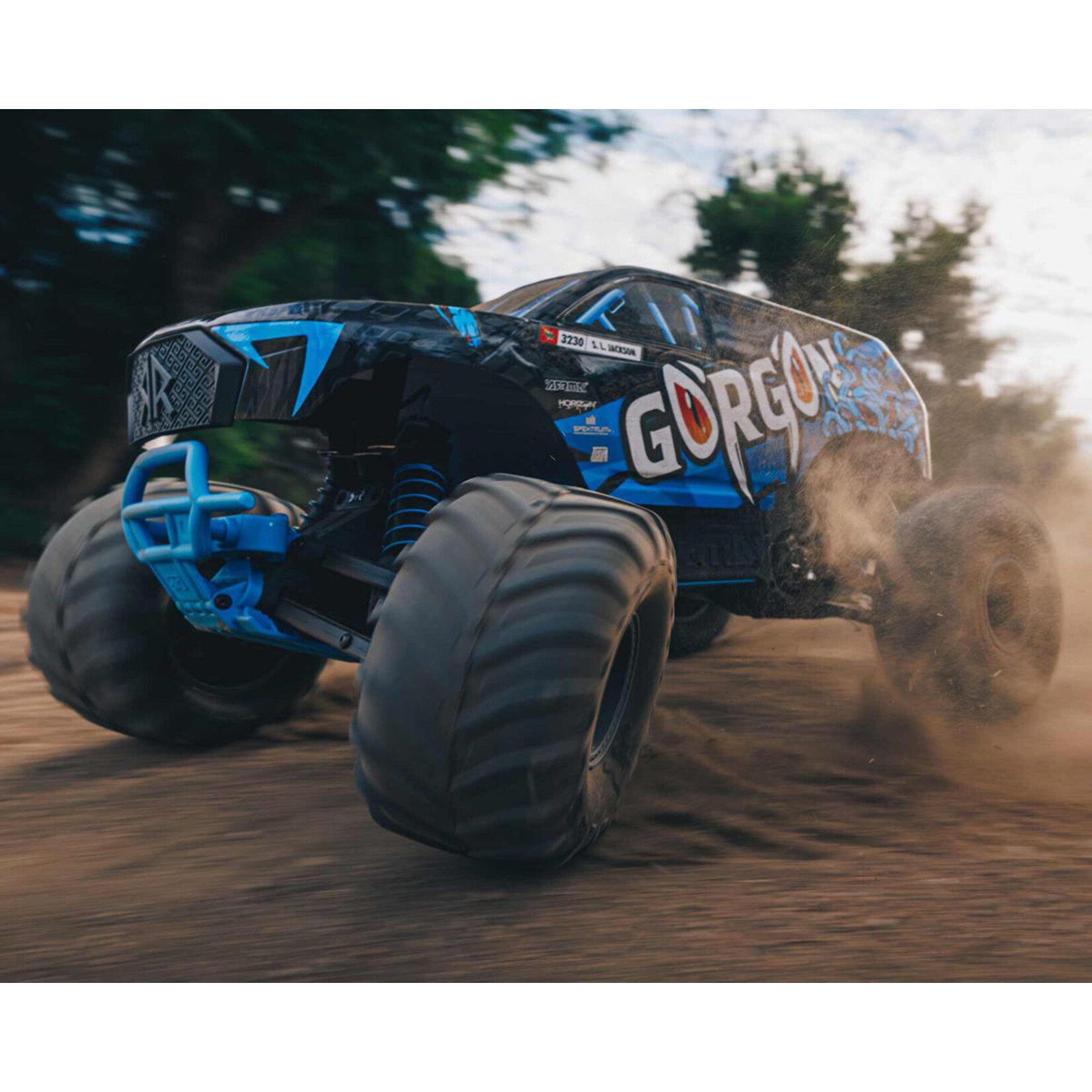 ARRMA #ARA3230T1  Arrma Gorgon 4X2 MEGA 550 Brushed 1/10 Monster Truck RTR (Blue) w/SLT2 2.4GHz Radio
