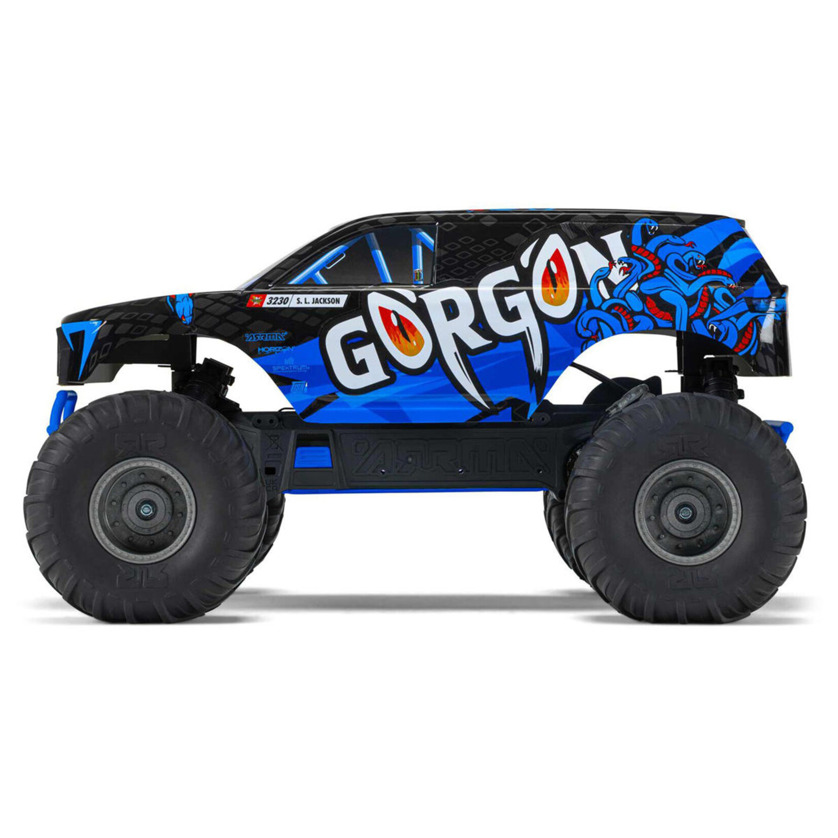 ARRMA #ARA3230T1  Arrma Gorgon 4X2 MEGA 550 Brushed 1/10 Monster Truck RTR (Blue) w/SLT2 2.4GHz Radio
