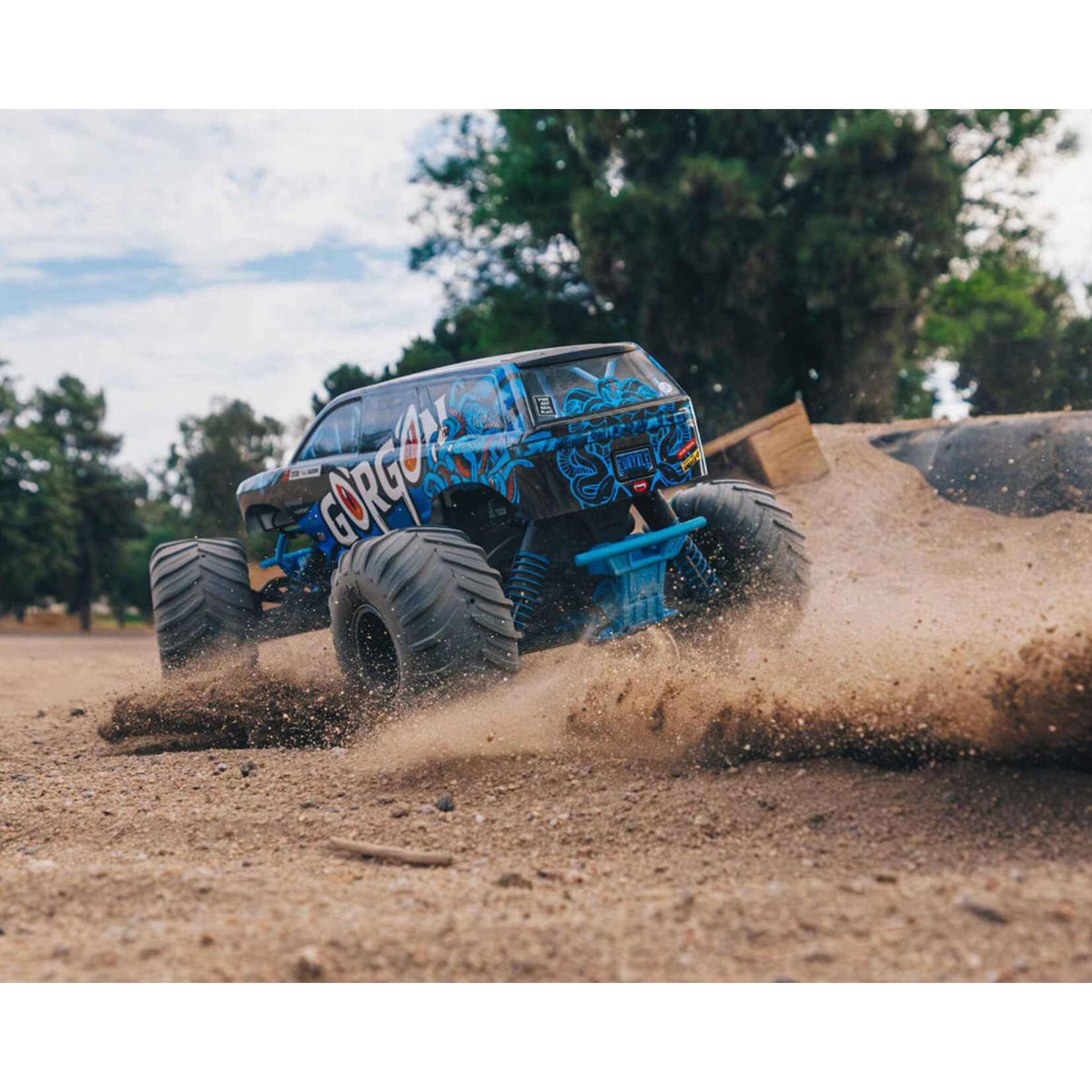ARRMA #ARA3230T1  Arrma Gorgon 4X2 MEGA 550 Brushed 1/10 Monster Truck RTR (Blue) w/SLT2 2.4GHz Radio