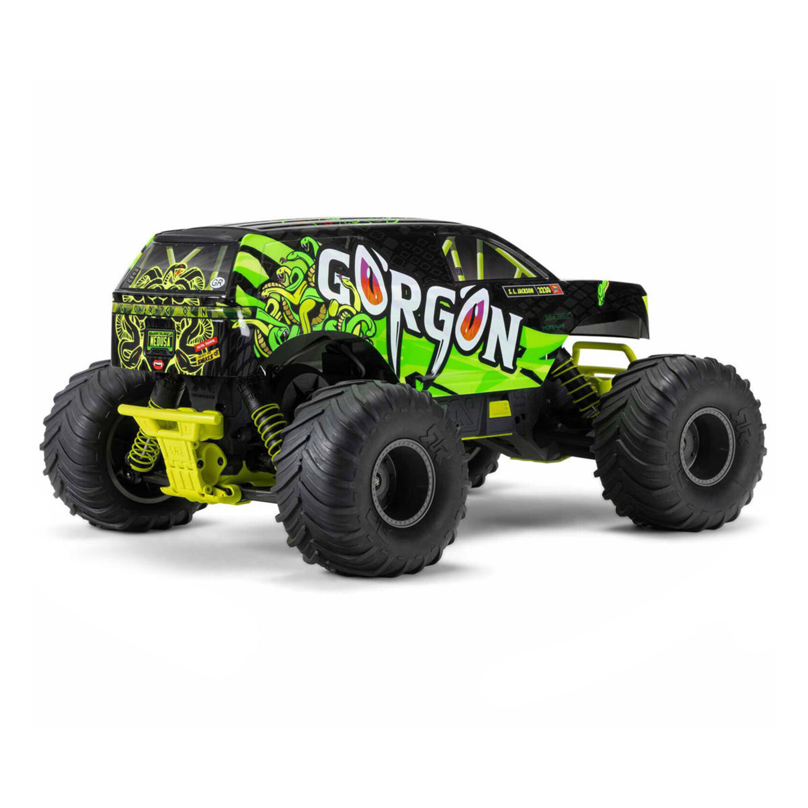ARRMA #ARA3230ST1 Arrma Gorgon 4X2 MEGA 550 Brushed 1/10 Monster Truck RTR (Yellow) w/SLT2 2.4GHz Radio, Battery & Charger