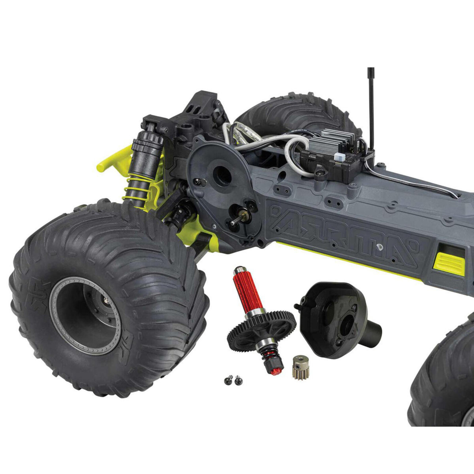 ARRMA #ARA3230ST1 Arrma Gorgon 4X2 MEGA 550 Brushed 1/10 Monster Truck RTR (Yellow) w/SLT2 2.4GHz Radio, Battery & Charger