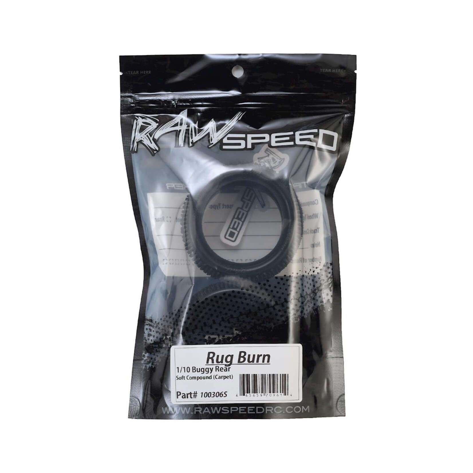 Raw Speed Raw Speed RC Rug Burn Carpet 2.2" Rear Buggy Tires (2) (Soft) #100306S