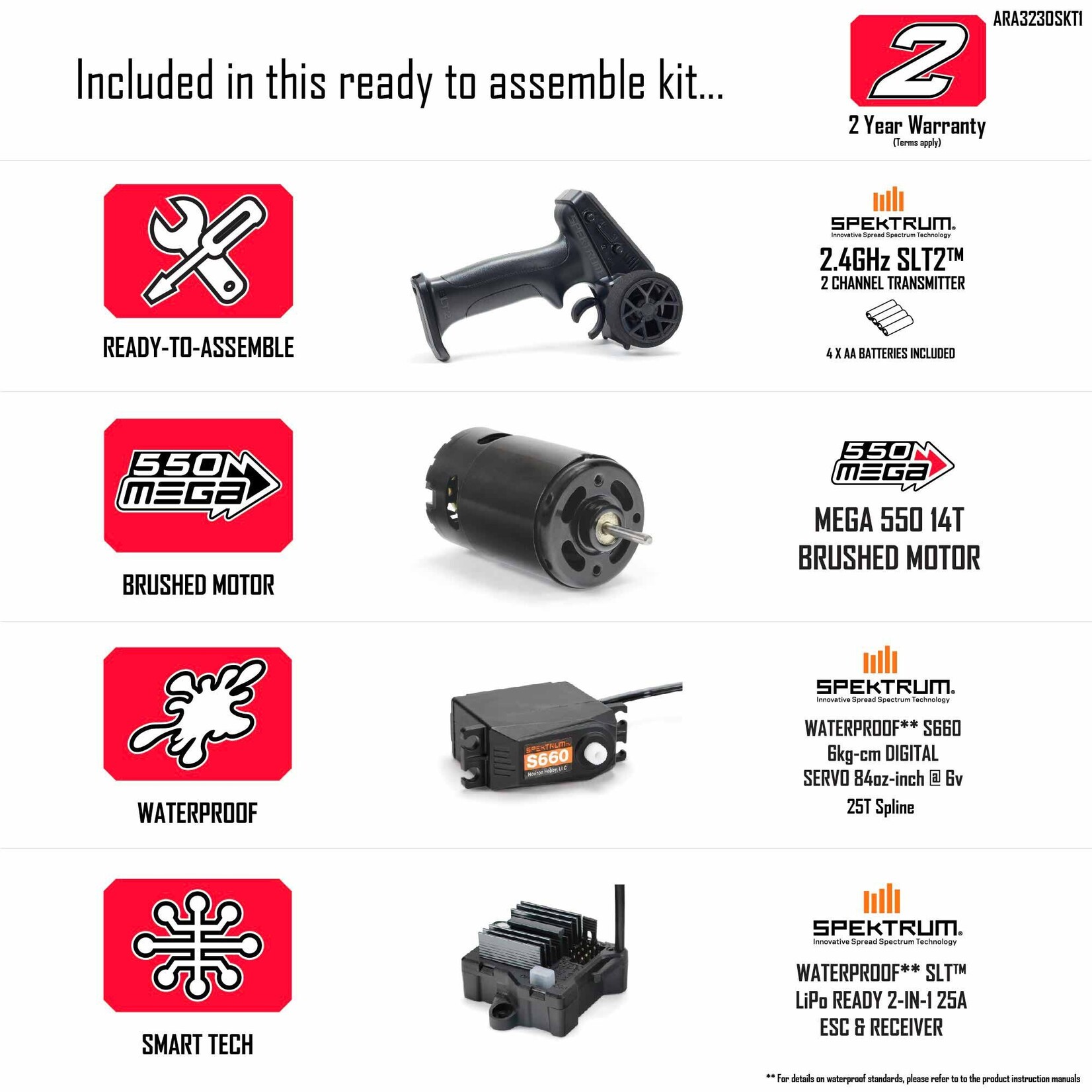 ARRMA #ARA3230SKT1 Arrma Gorgon 4X2 MEGA 550 Brushed 1/10 Monster Truck Ready-To-Assemble Kit w/SLT2 2.4GHz Radio, Battery & Charger