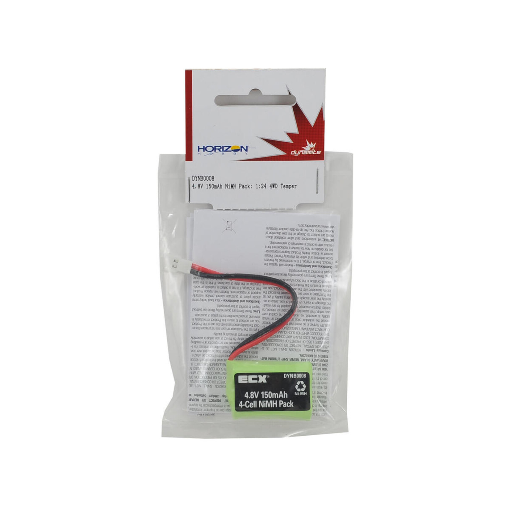 Dynamite #DYNB0008 Dynamite 1/24 4WD Temper 4-Cell NiMh Battery (4.8V/150mAh)
