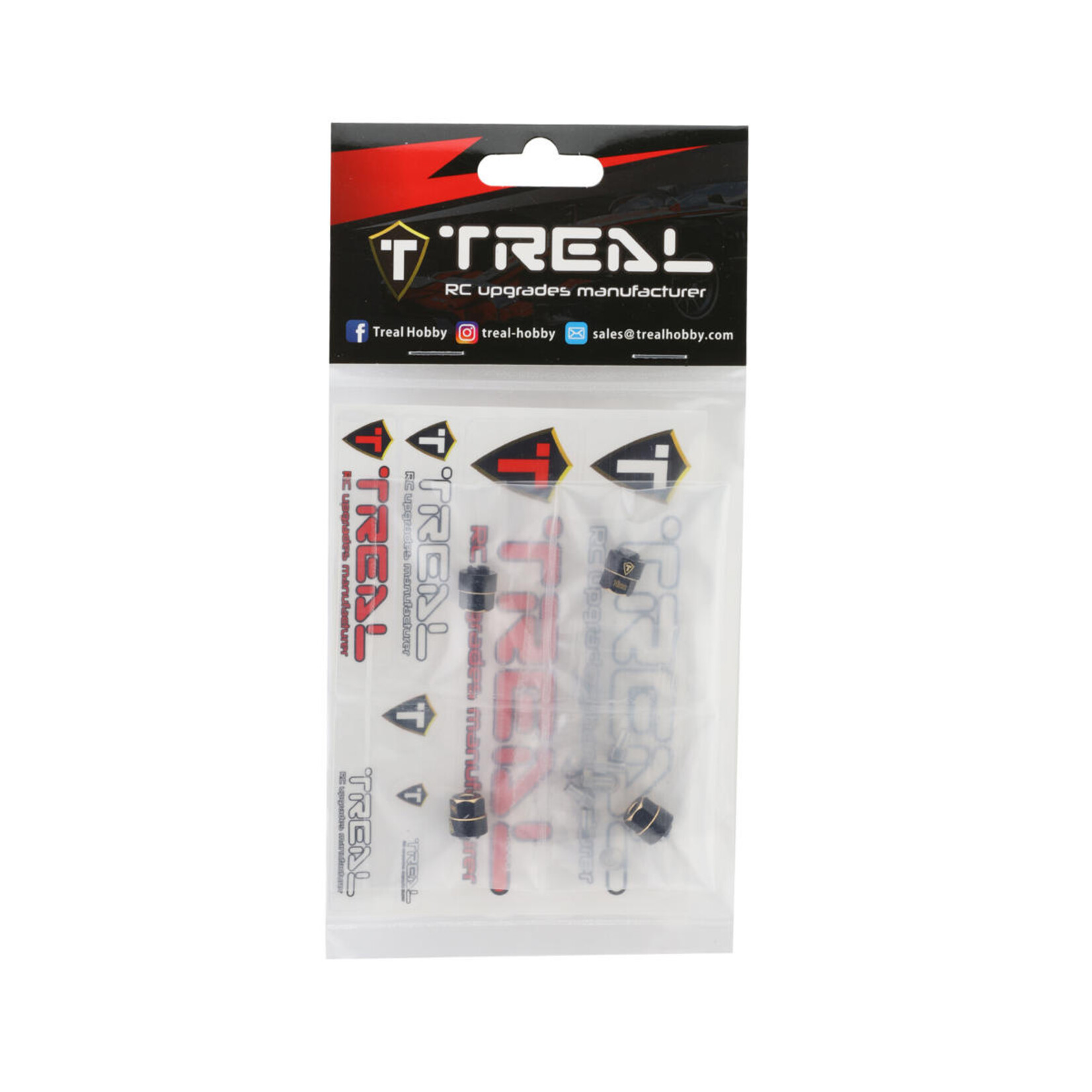 Treal #X003K9PC4D Treal Hobby TRX-4M Extended Brass Wheel Hub Hex (Black) (4) (3g) (+10mm Offset)
