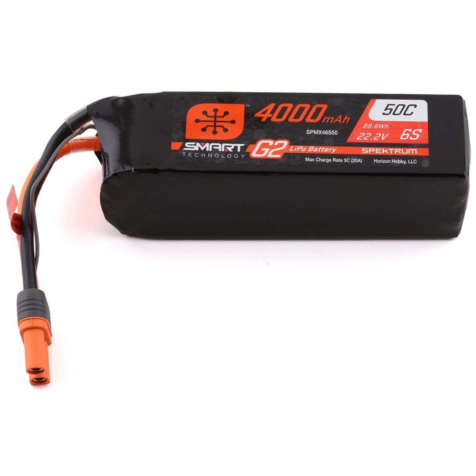 Spektrum #SPMX46S50 Spektrum RC 6S Smart G2 LiPo 50C Battery Pack (22.2V/4000mAh) w/IC5 Connector