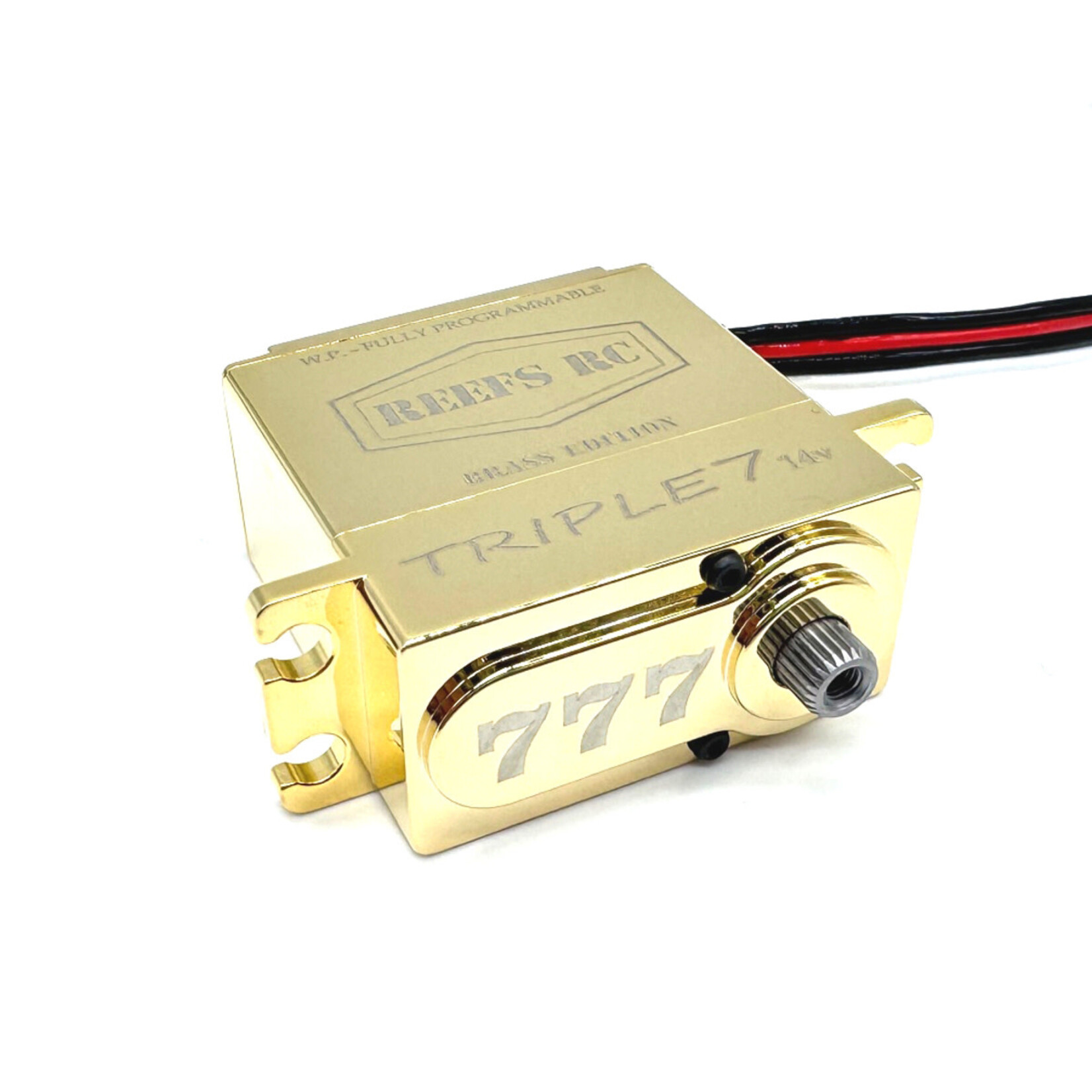 Reefs RC #REEFS169 Reefs RC Triple7 Brass Edition 14V Programable High Torque Steel Gear Digital Servo (High Voltage)