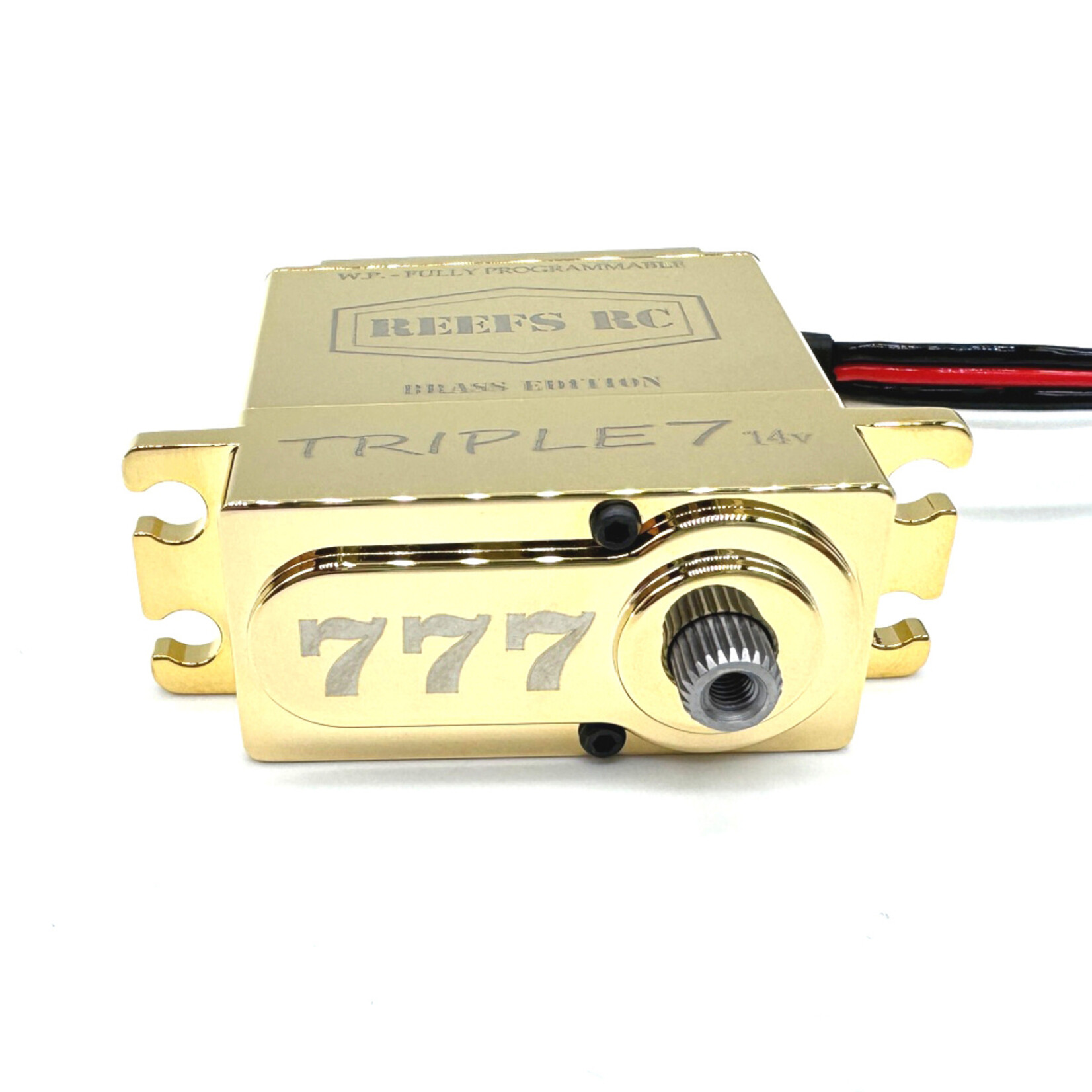 Reefs RC #REEFS169 Reefs RC Triple7 Brass Edition 14V Programable High Torque Steel Gear Digital Servo (High Voltage)