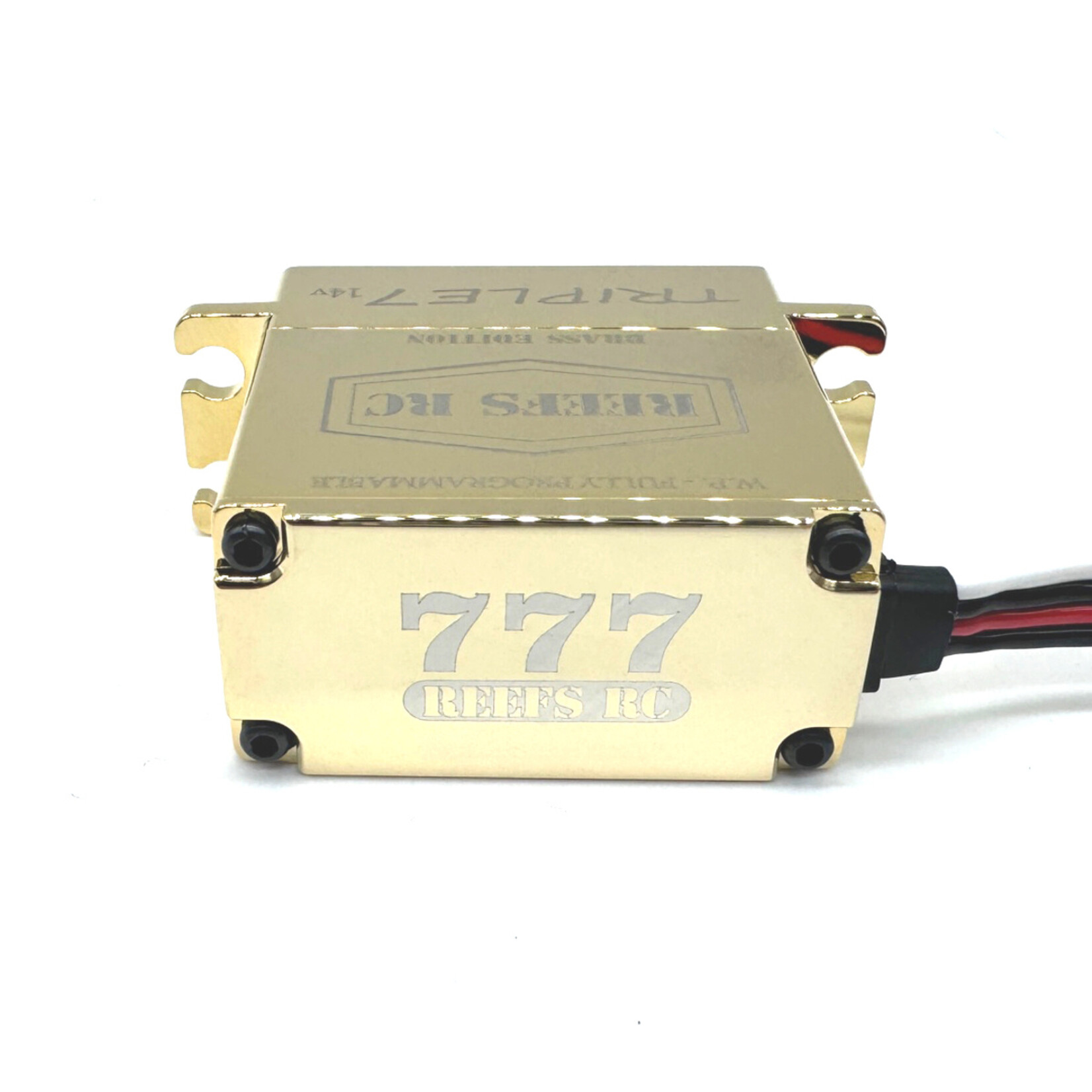Reefs RC #REEFS169 Reefs RC Triple7 Brass Edition 14V Programable High Torque Steel Gear Digital Servo (High Voltage)