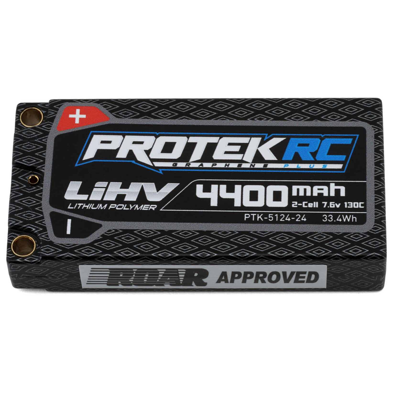 ProTek RC #PTK-5124-24 ProTek RC 2S 130C Low IR Si-Graphene + HV ULCG Shorty LiPo Battery (7.6V/4400mAh) w/5mm Connectors (ROAR Approved)