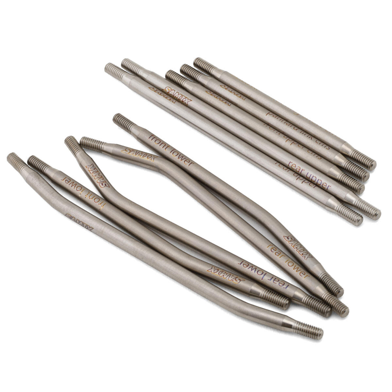 Samix #SCX10P-5025FLSC  Samix SCX10 Pro Titanium High Clearance Links (10) (Chassis Mounted Servo) w/Steering Links