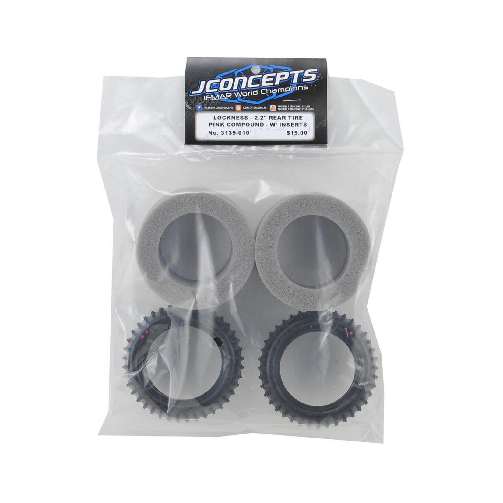 JConcepts #3139-010 JConcepts Lockness Carpet 2.2" Rear Buggy Tires (2) (Pink)