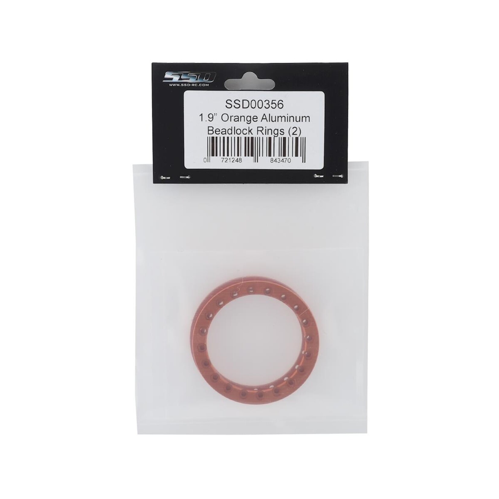 SSD RC #SSD00356 SSD RC 1.9” Aluminum Beadlock Rings (Orange) (2)