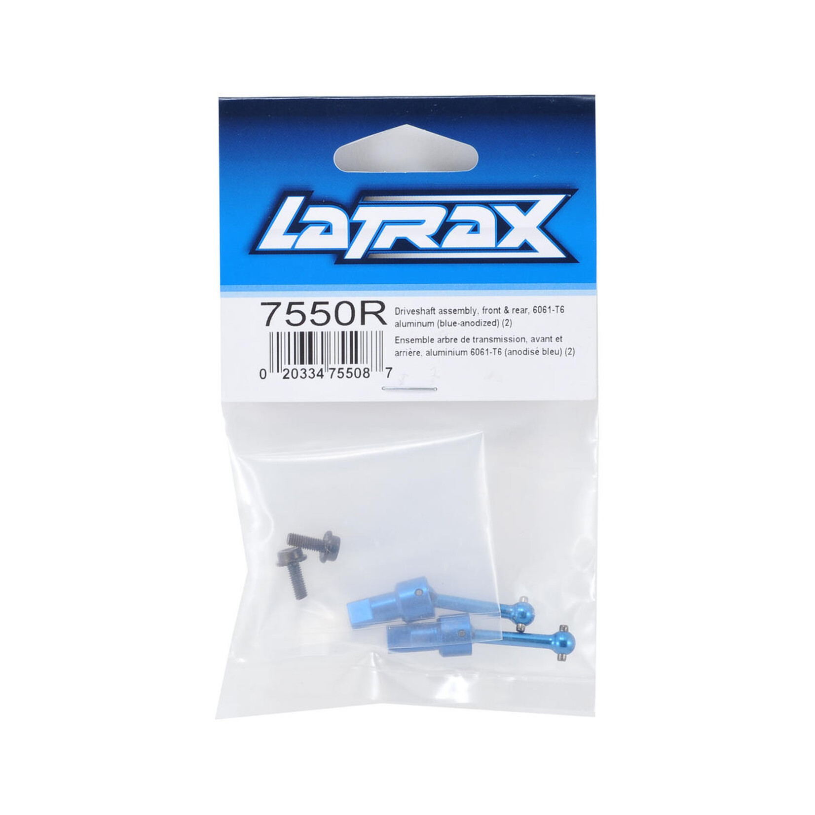LaTrax LaTrax Aluminum Driveshaft Assembly (Blue) (2) #7550R