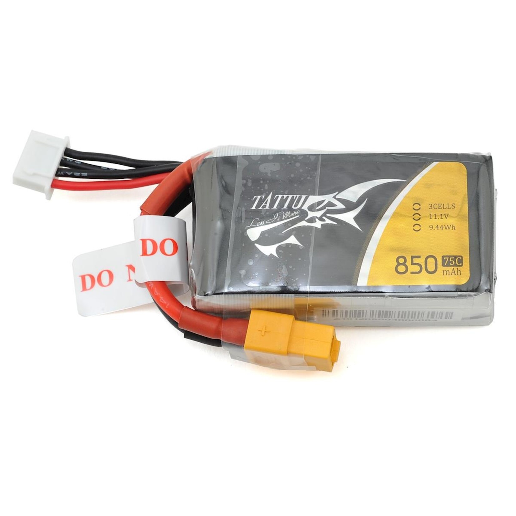 Tattu Summer Sale #TAA8503S75XT6 Tattu 3S LiPo Battery 75C (11.1V/850mAh) w/XT-60 Connector
