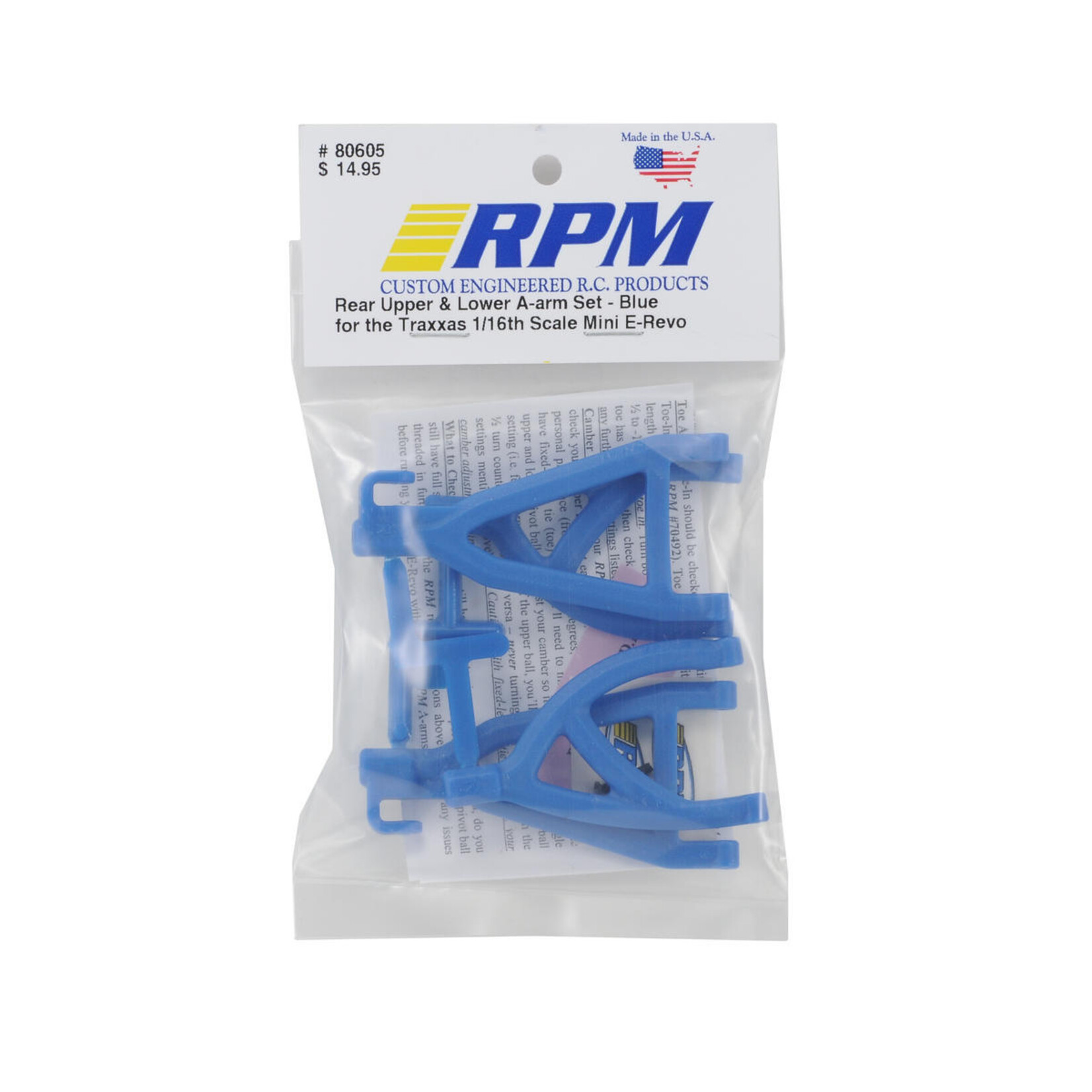 RPM RPM Rear Upper & Lower A-arms (1/16 E-Revo) (Blue) #80605