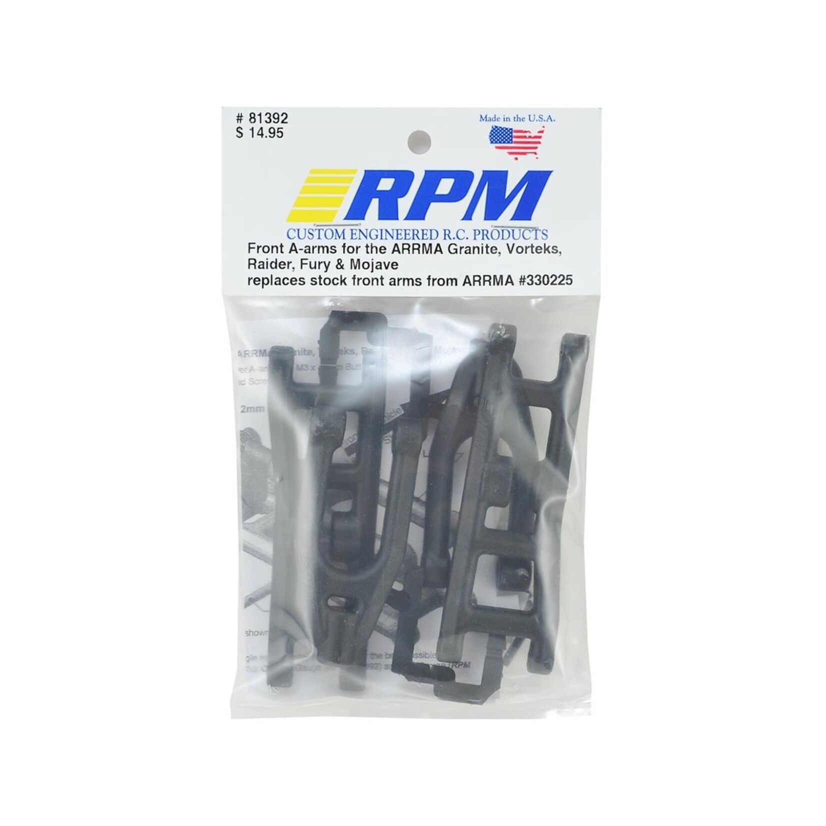 RPM RPM ARRMA Front Upper & Lower Suspension Arm Set #81392