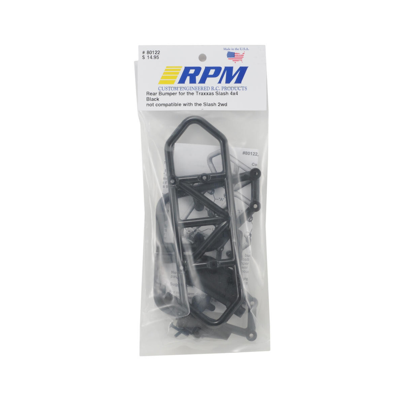 RPM RPM Rear Bumper (Black) (Slash 4x4) #80122