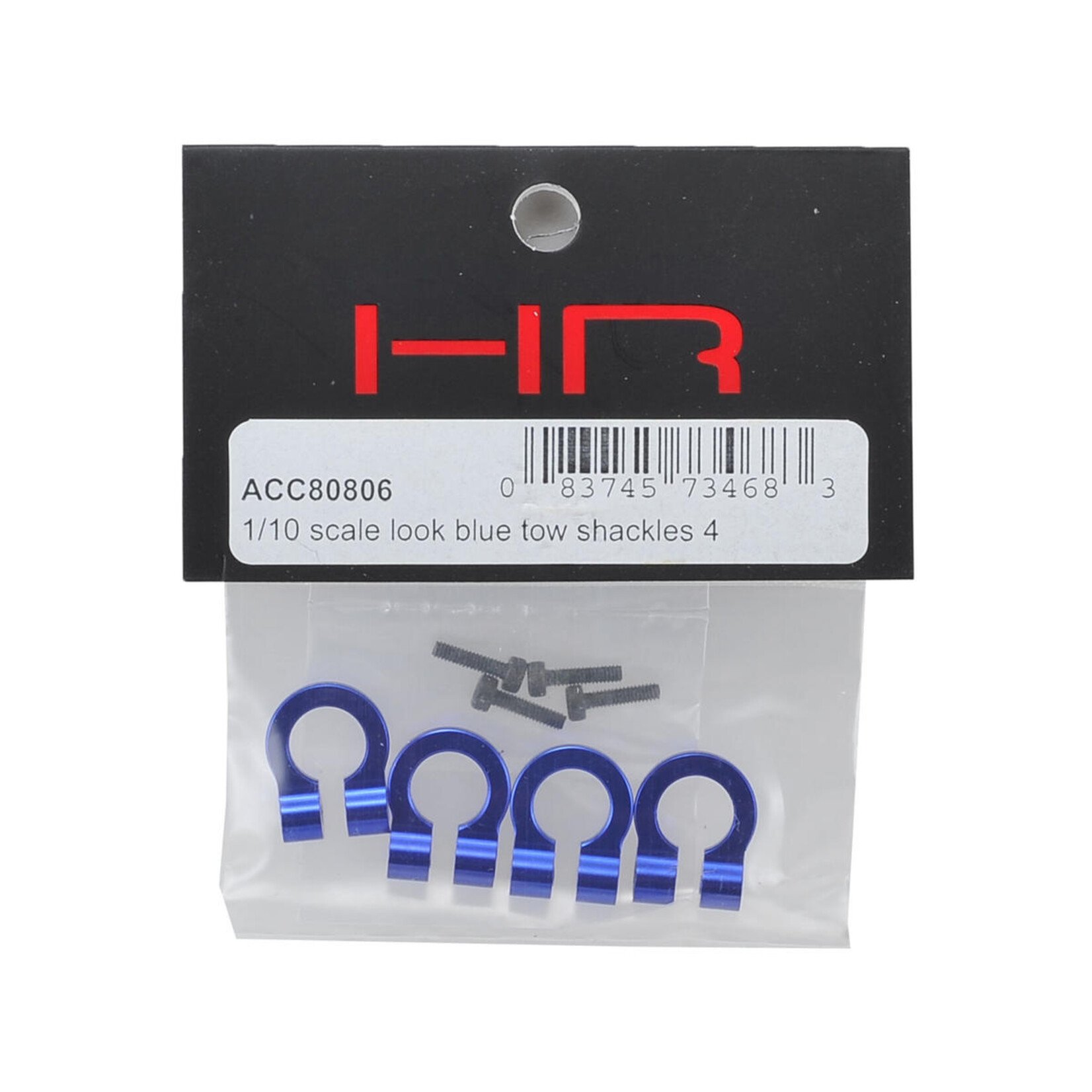 Hot Racing #ACC80806 Hot Racing 1/10 Aluminum Tow Shackle D-Rings (Blue) (4)