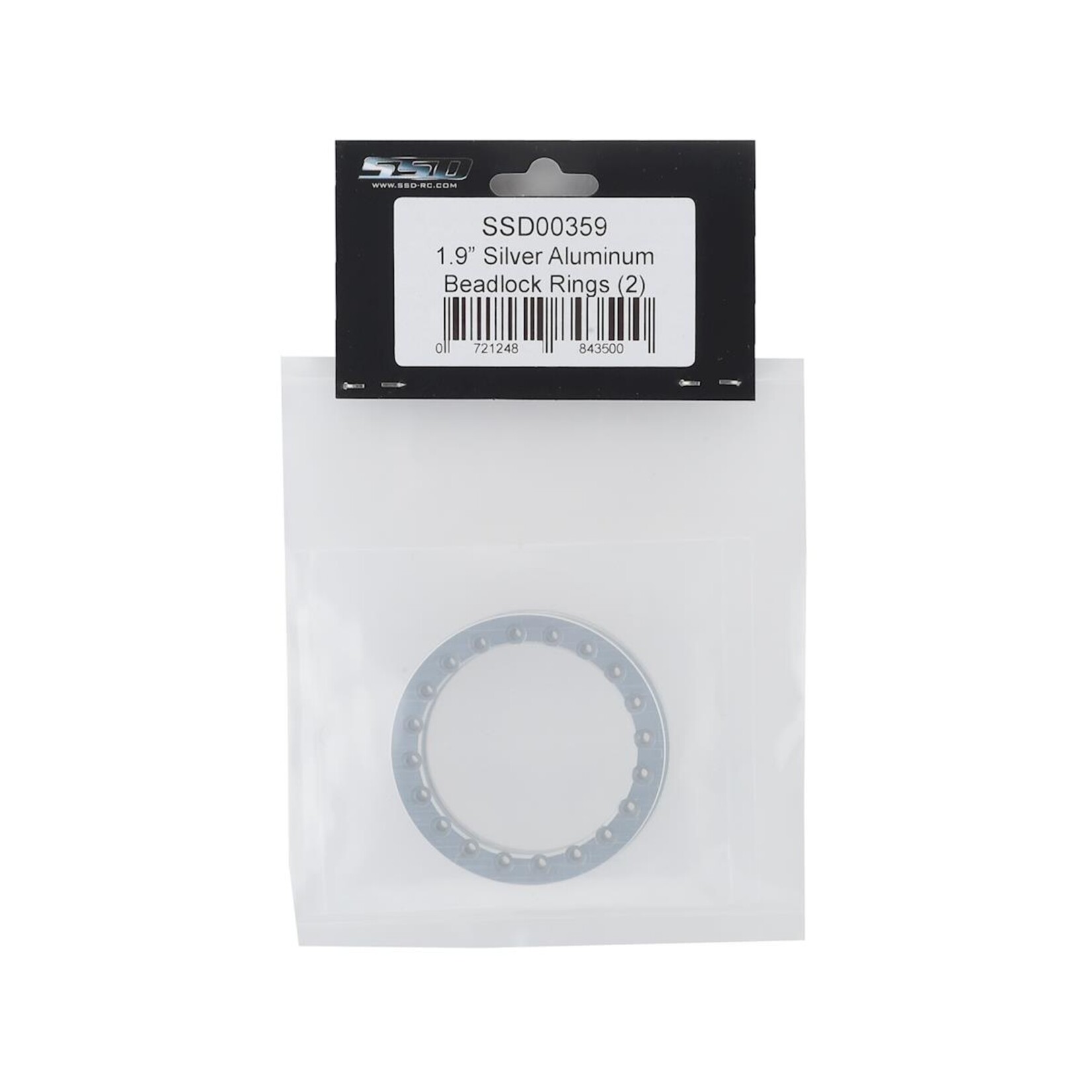 SSD RC #SSD00359 SSD RC 1.9” Aluminum Beadlock Rings (Silver) (2)