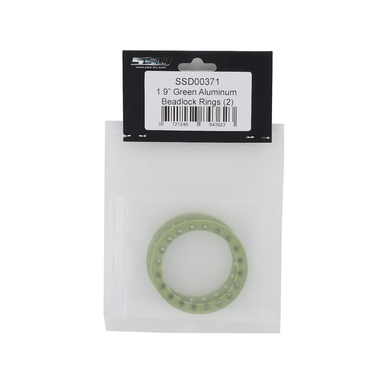 SSD RC #SSD00371 SSD RC 1.9” Aluminum Beadlock Rings (Green) (2)