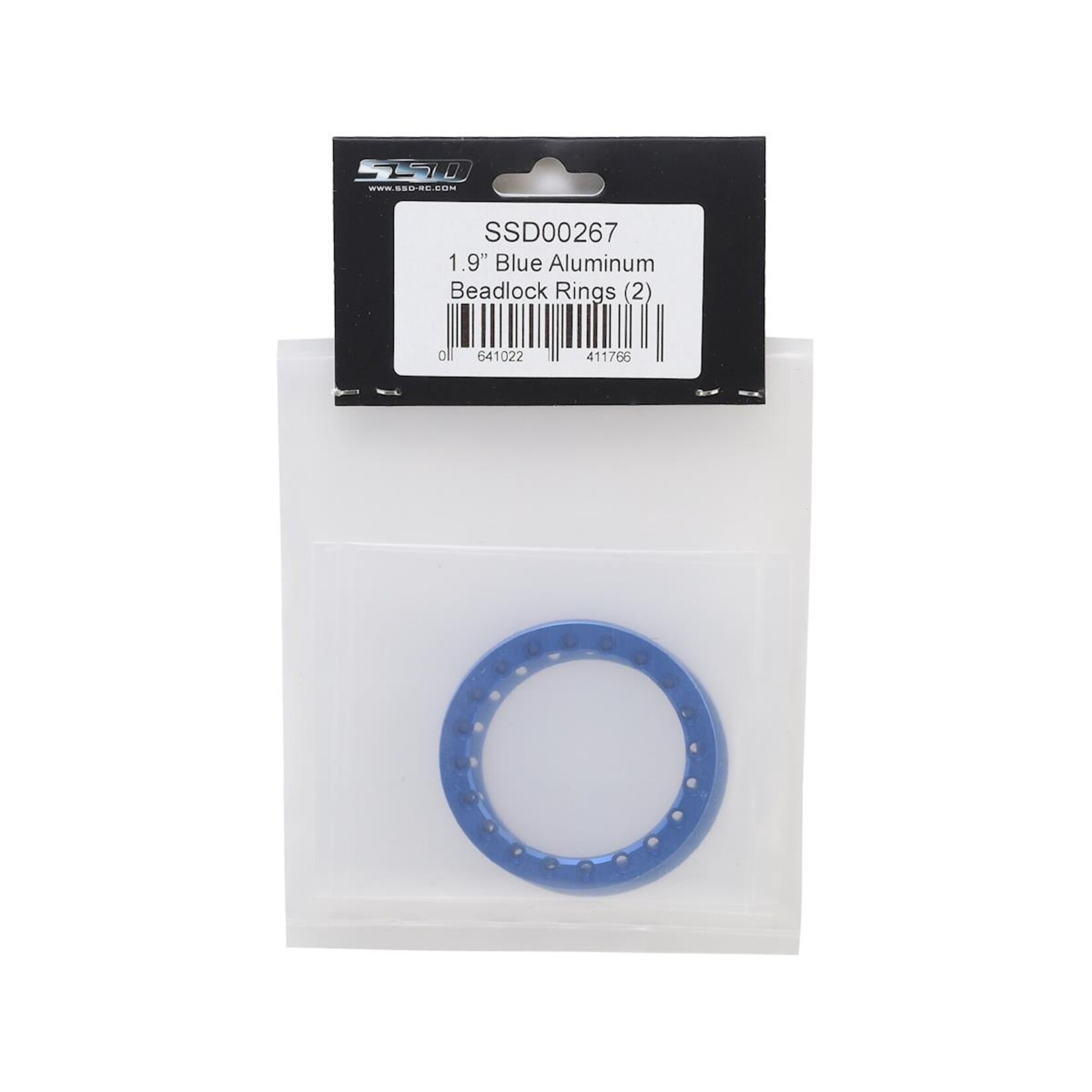 SSD RC #SSD00267 SSD RC 1.9” Aluminum Beadlock Rings (Blue) (2)