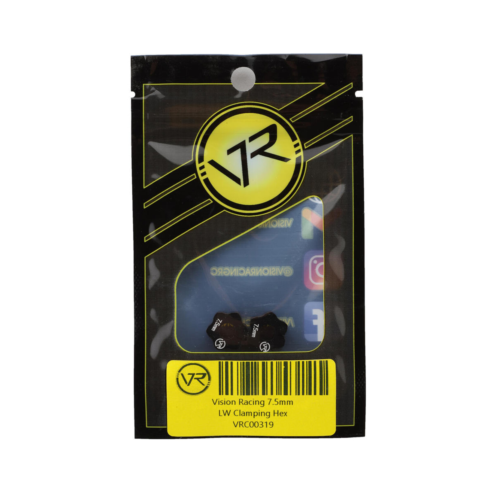 Vision Racing #00319 Vision Racing Lightweight Clamping Hex (5mm Axle) (7.5mm)