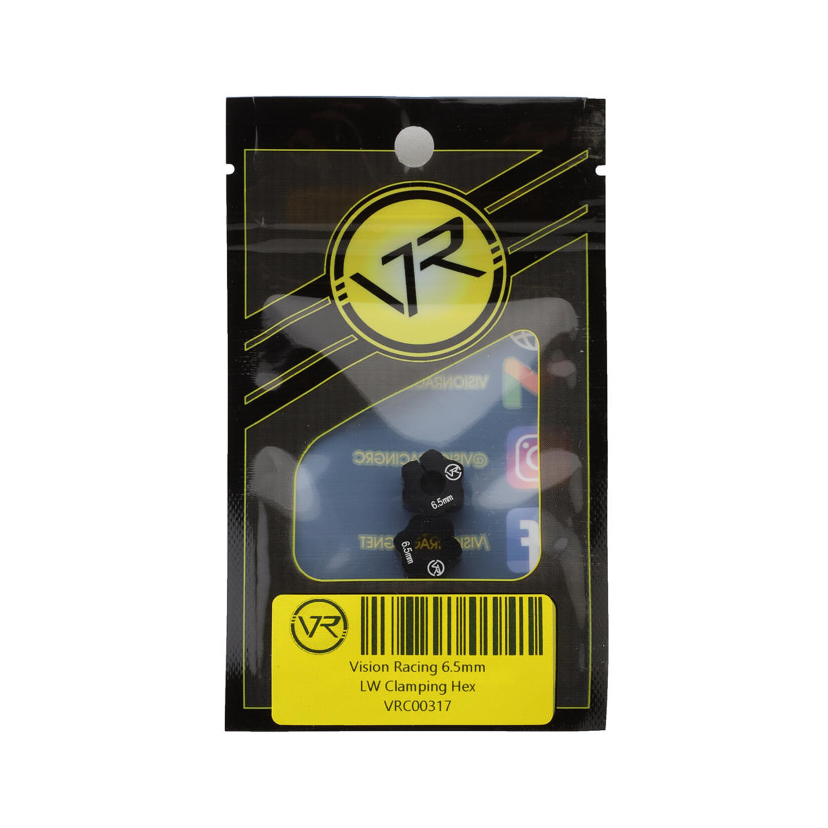 Vision Racing #00317 Vision Racing Lightweight Clamping Hex (5mm Axle) (6.5mm)