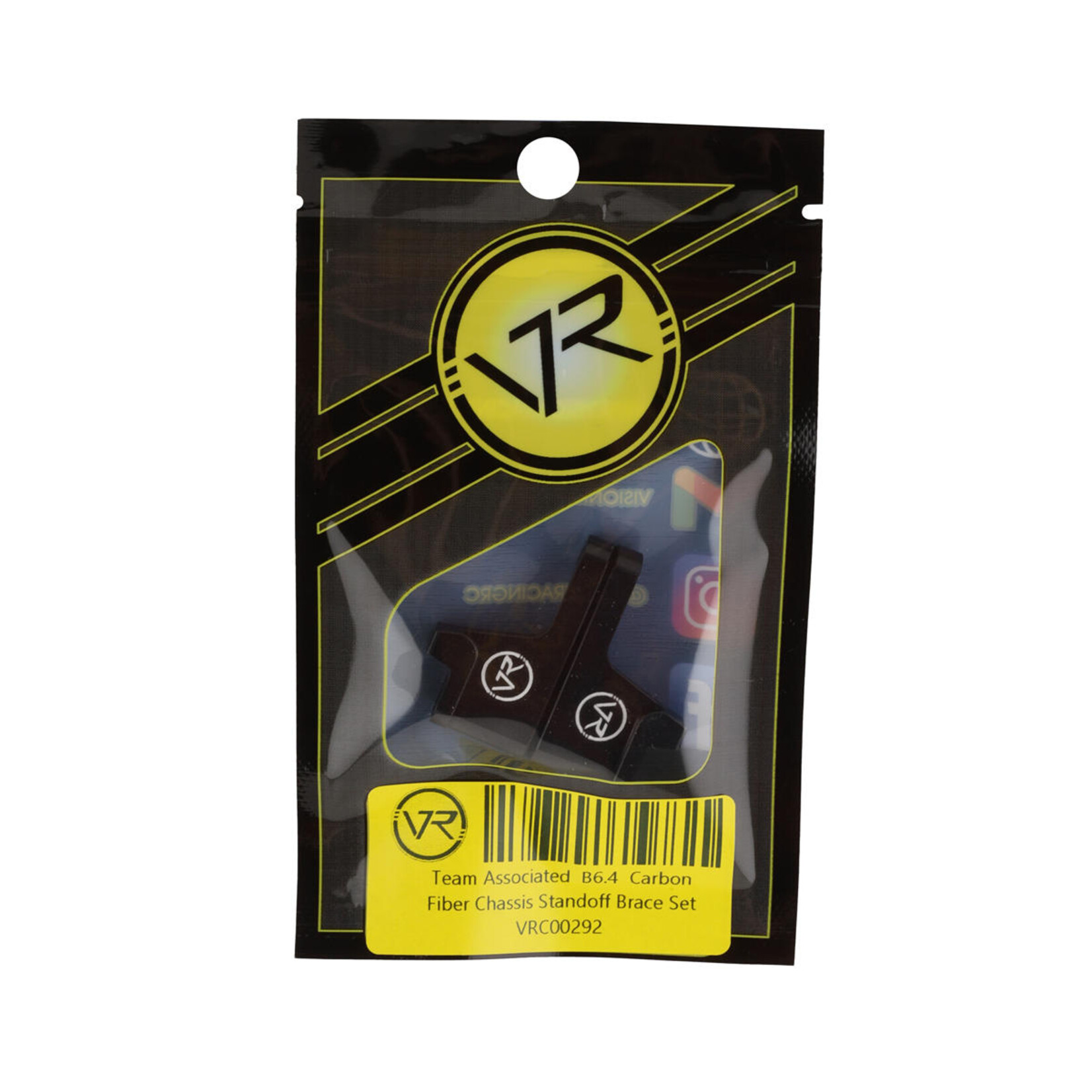 Vision Racing #00292 Vision Racing Team Associated B6.4 & B6.4D Carbon Chassis Standoff Brace Set