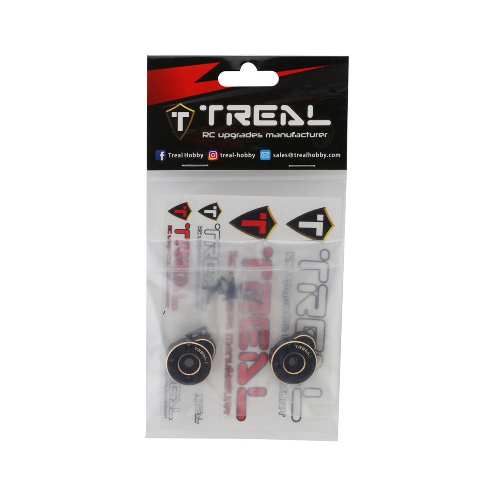 Treal #X003BNFKF9 Treal Hobby FCX24 Brass Outer Portal Covers (Black) (2) (18g)