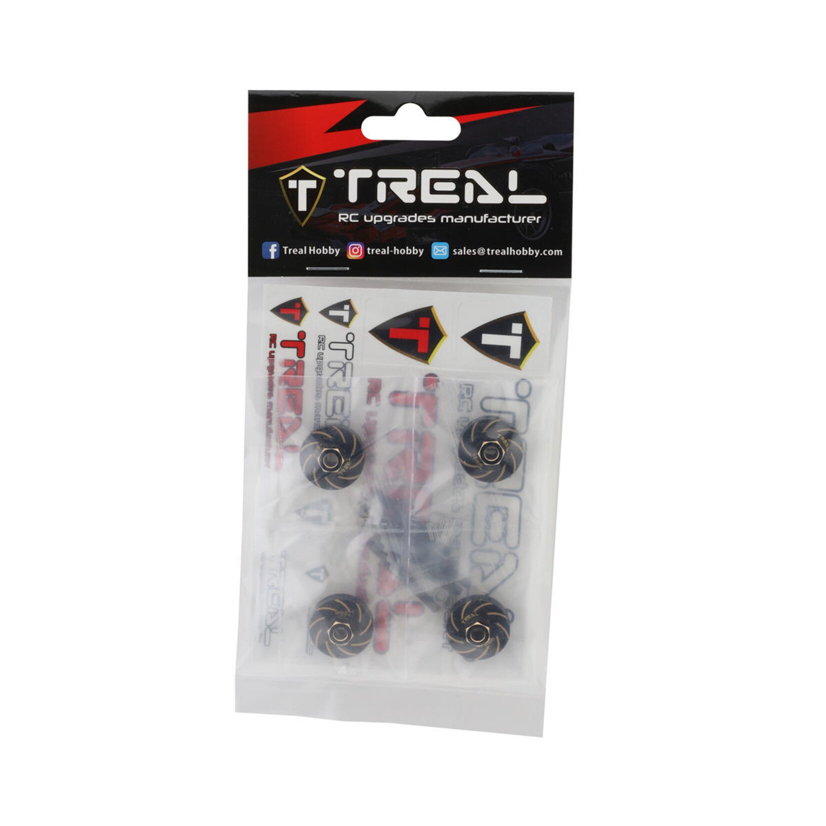 Treal #X003H36VQF Treal Hobby FCX24 Brass Wheel Hub Spacer Weights (+5mm) (4) (12.3g)