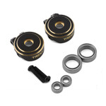 Treal #X003QSERSP Treal Hobby TRX-4M Brass Front Steering Knuckles (Black) (2) (18.6g)