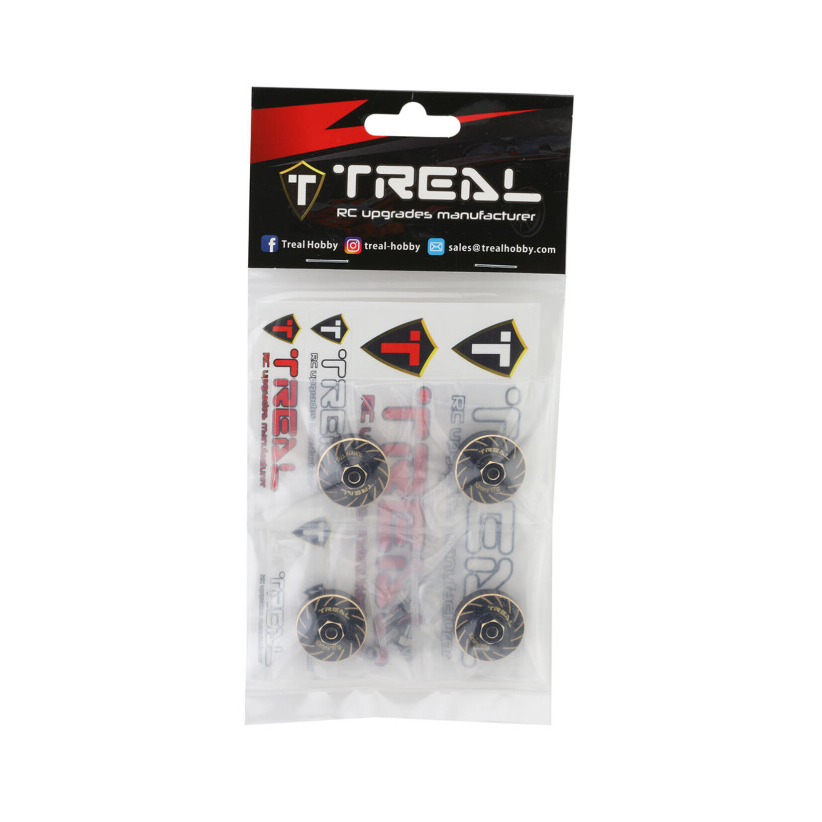 Treal #X003K9N23B Treal Hobby TRX-4M Extended Brass Wheel Hub Hex (Black) (4) (17g) (+10mm Offset)