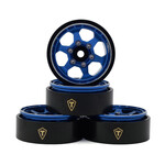 Treal #X00396G6AL Treal Hobby Type D 1.0" Concave 6-Spoke Beadlock Wheels (Blue) (4) (21.2g)