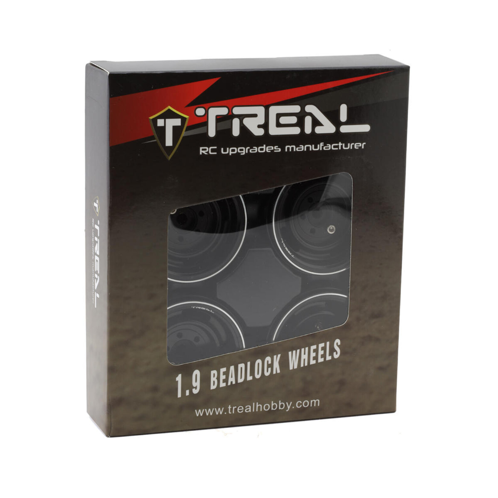 Treal #X0042UXAGV Treal Hobby Type P 1.9" Heavy Duty Vintage Style Wheels (Black) (4) (127.3g)