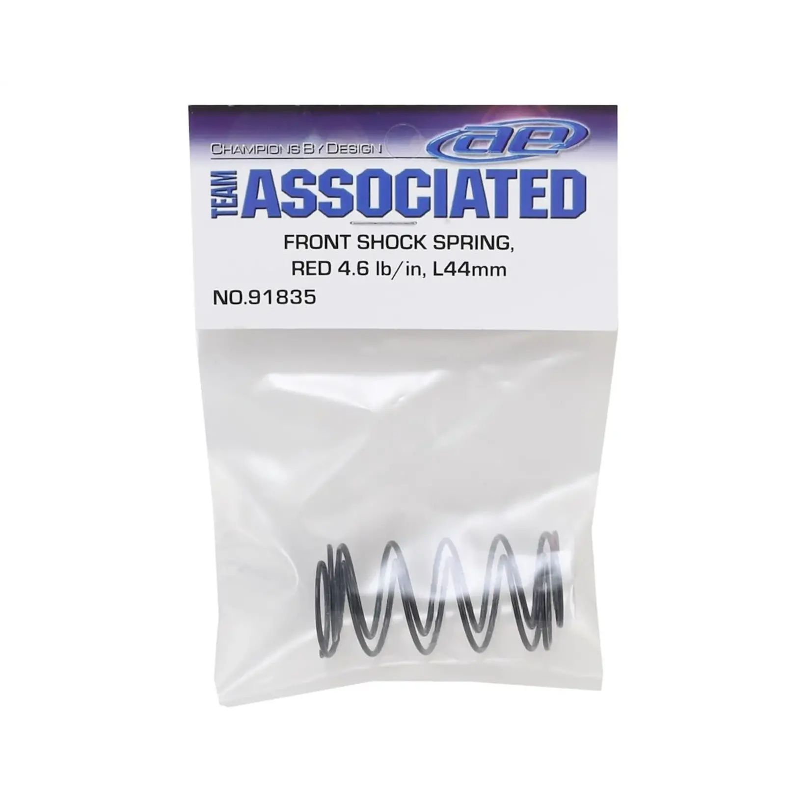 Team Associated #91835 Team Associated 12mm Front Shock Spring (2) (Red/4.60lbs) (44mm Long)