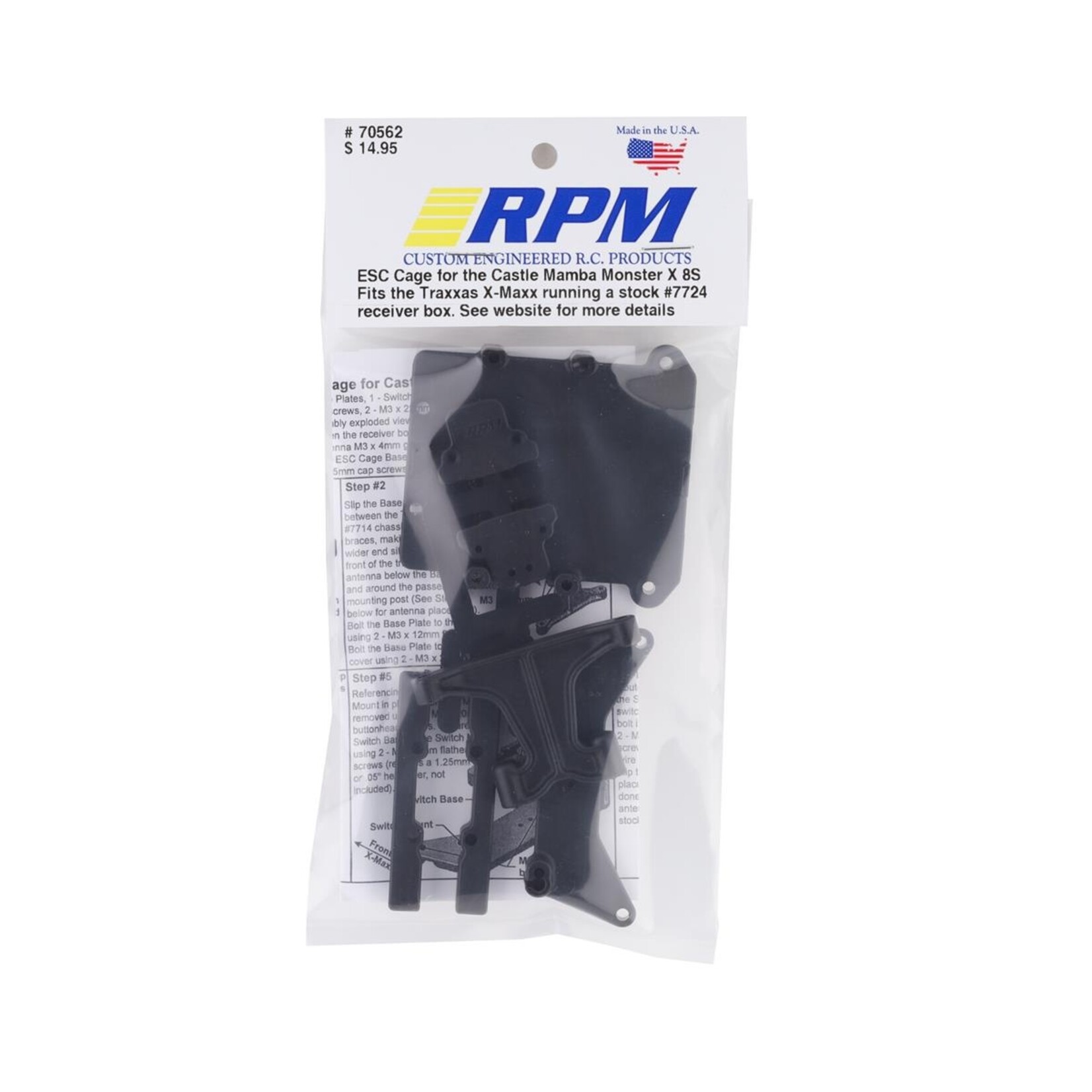 RPM RPM Traxxas X-Maxx Castle Mamba Monster X8S ESC Cage (Black) #70562