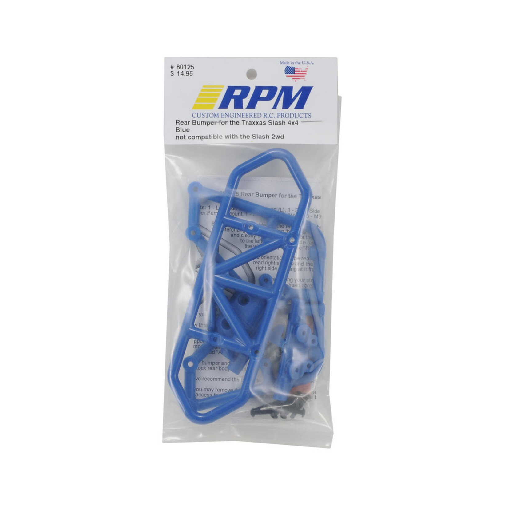 RPM RPM Rear Bumper (Blue) (Slash 4x4) #80125