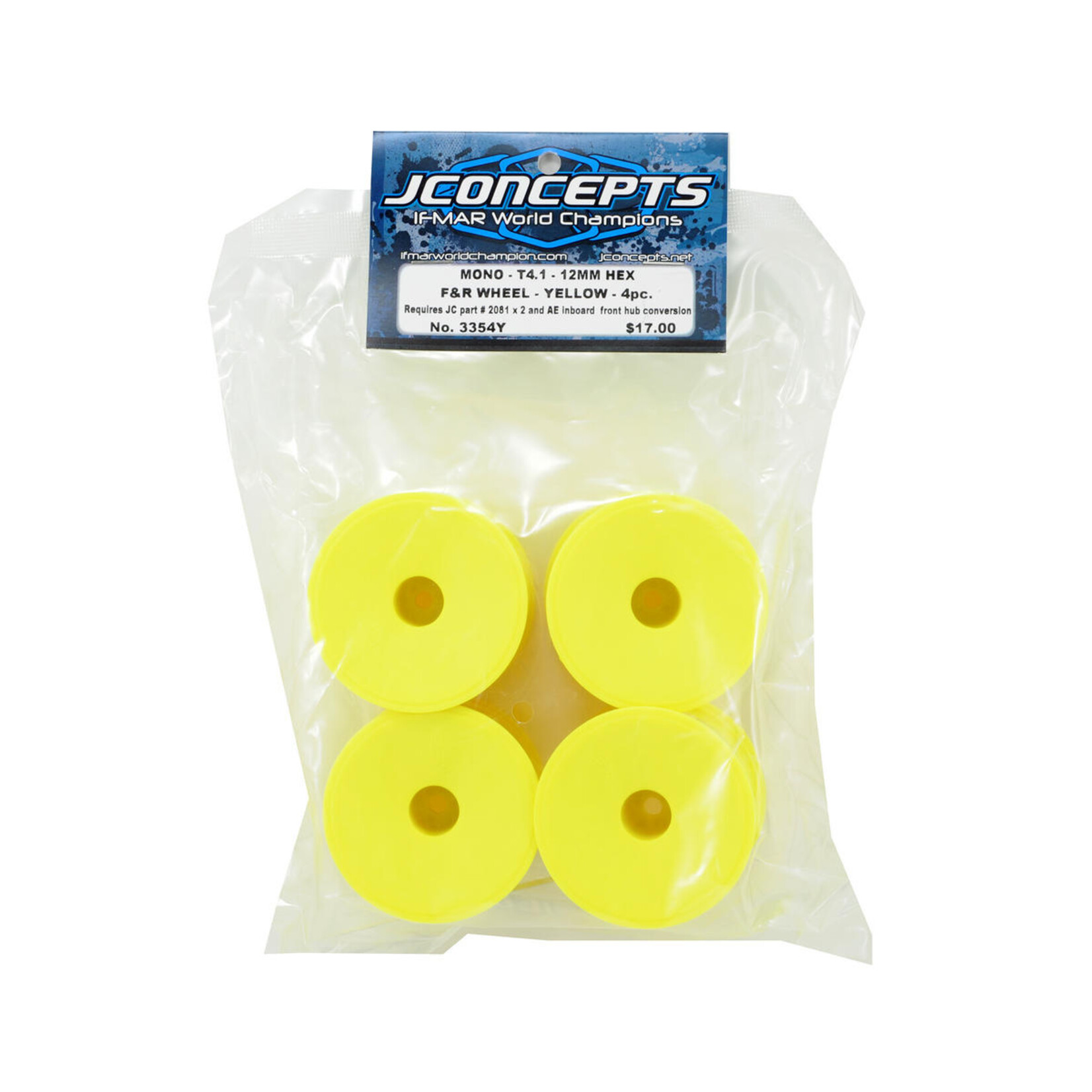 JConcepts JConcepts 12mm Hex Mono 1/10 Stadium Truck Wheel (4) (T4.1) (Yellow) #3354Y