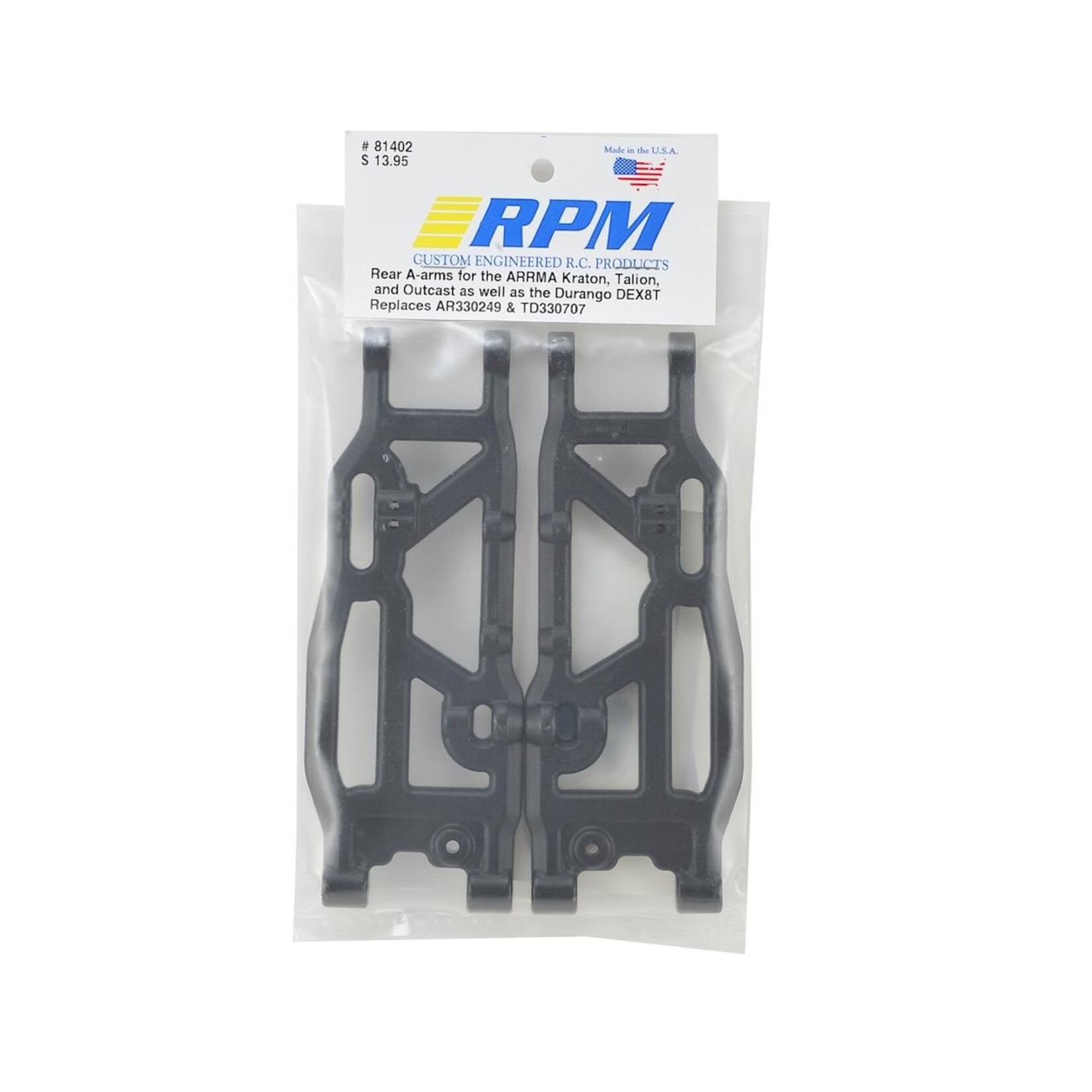 RPM RPM Arrma Kraton/Outcast Rear A-Arms (Black) #81402