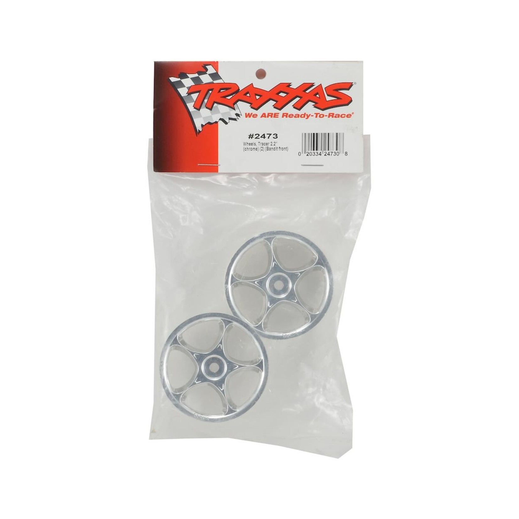 Traxxas #2473 Traxxas 2.2" Bandit Front Tracer Buggy Wheels (2) (Chrome) (Pins)