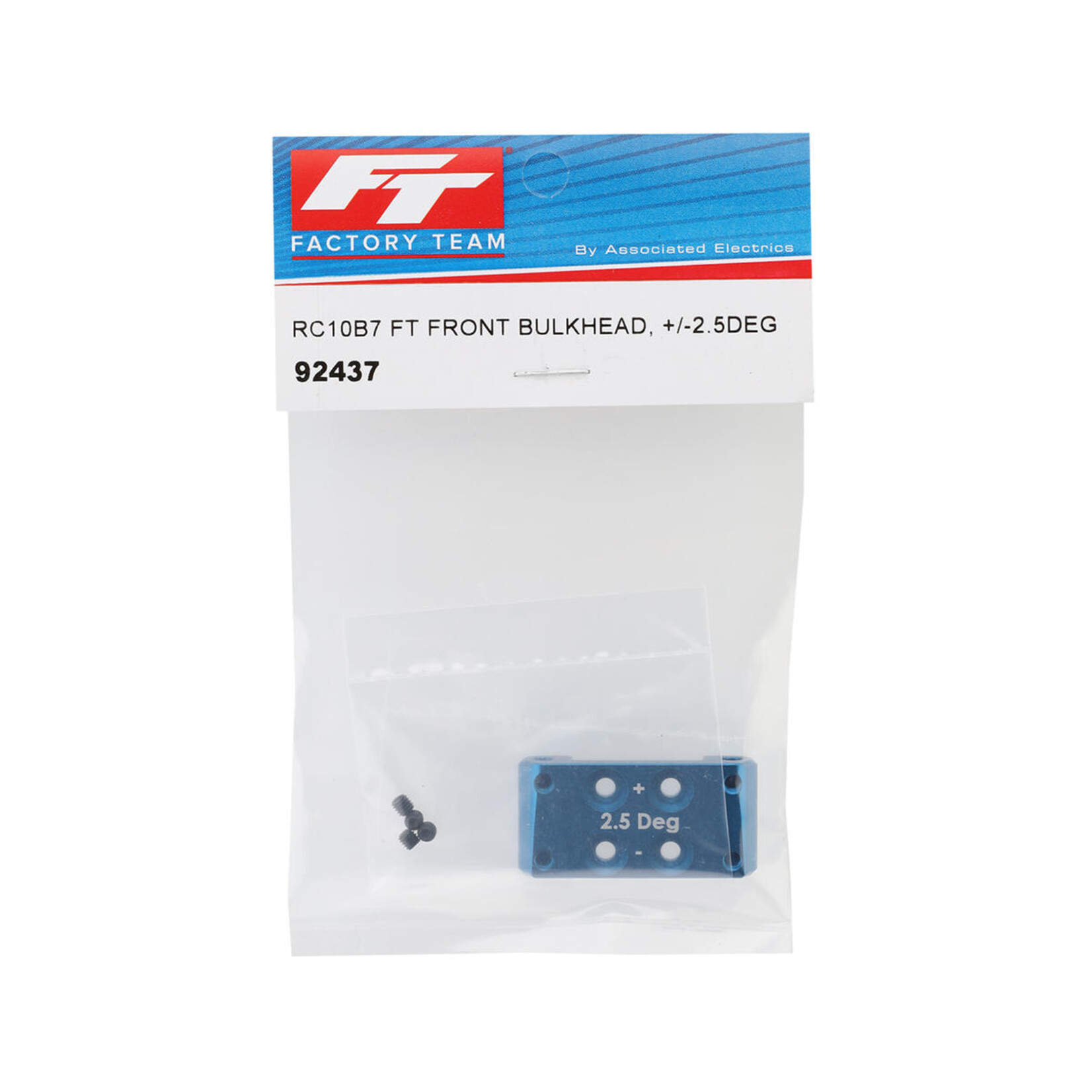 #92437 Team Associated RC10B7 Factory Team Aluminum Front Bulkhead (+/-2.5 Deg)