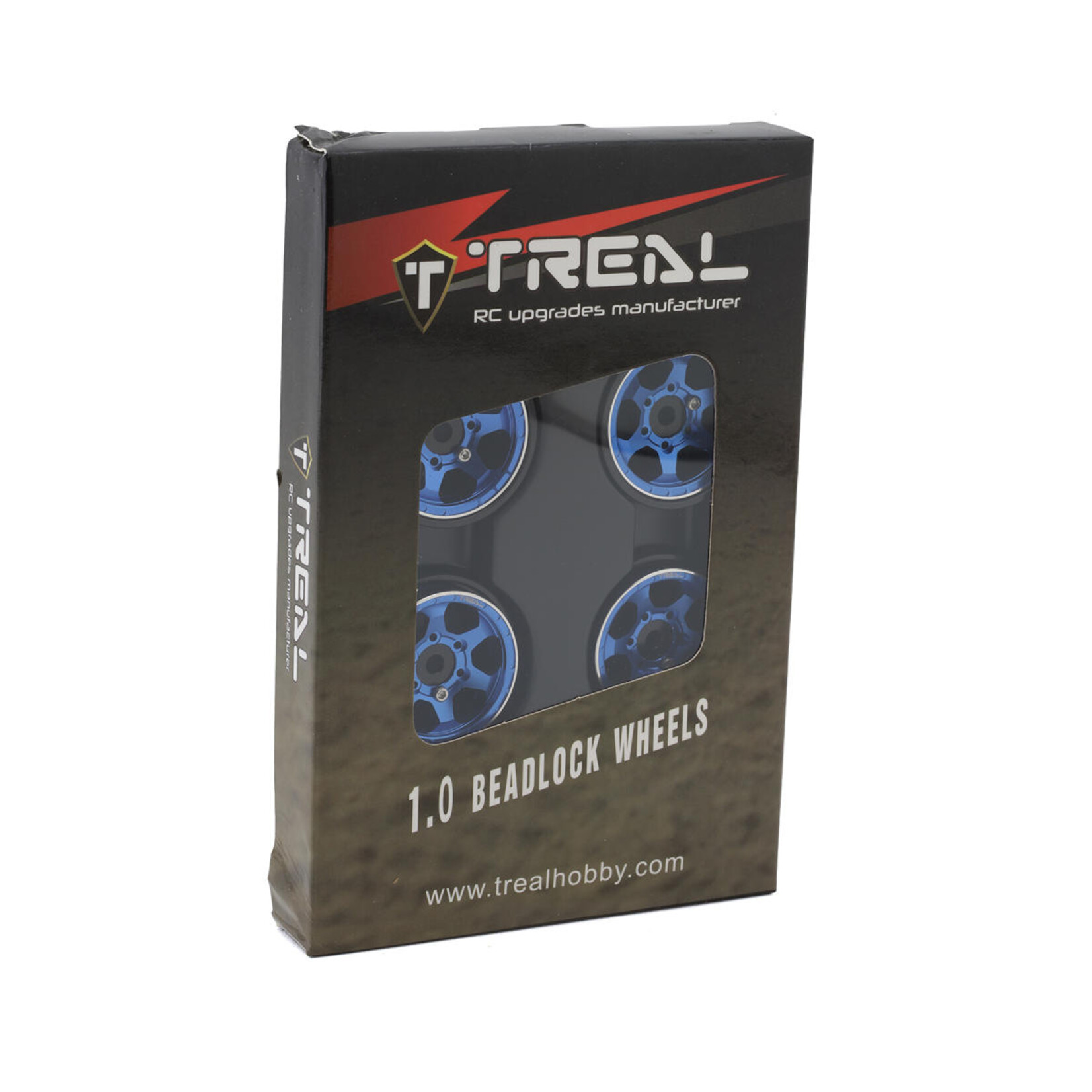 Treal #X00396G6AL Treal Hobby Type D 1.0" Concave 6-Spoke Beadlock Wheels (Blue) (4) (21.2g)