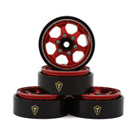 Treal #X00396G6AV Treal Hobby Type D 1.0" Concave 6-Spoke Beadlock Wheels (Red) (4) (21.2g)