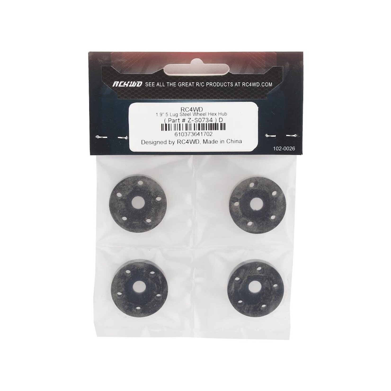 RC4WD #Z-S0734 RC4WD 1.9" 5-Lug Steel Wheel Hex Hub (4)