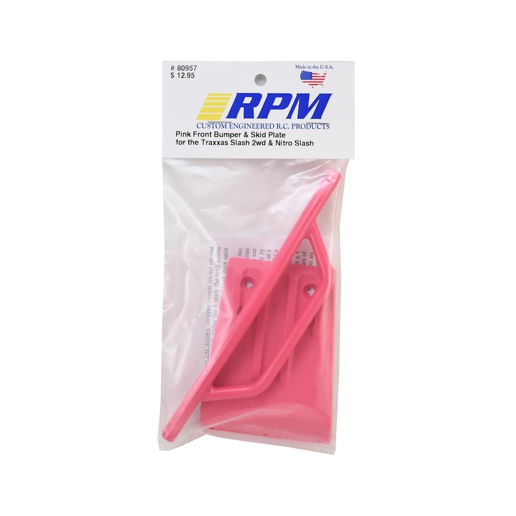 RPM RPM Traxxas Slash Front Bumper & Skid Plate (Pink) #80957