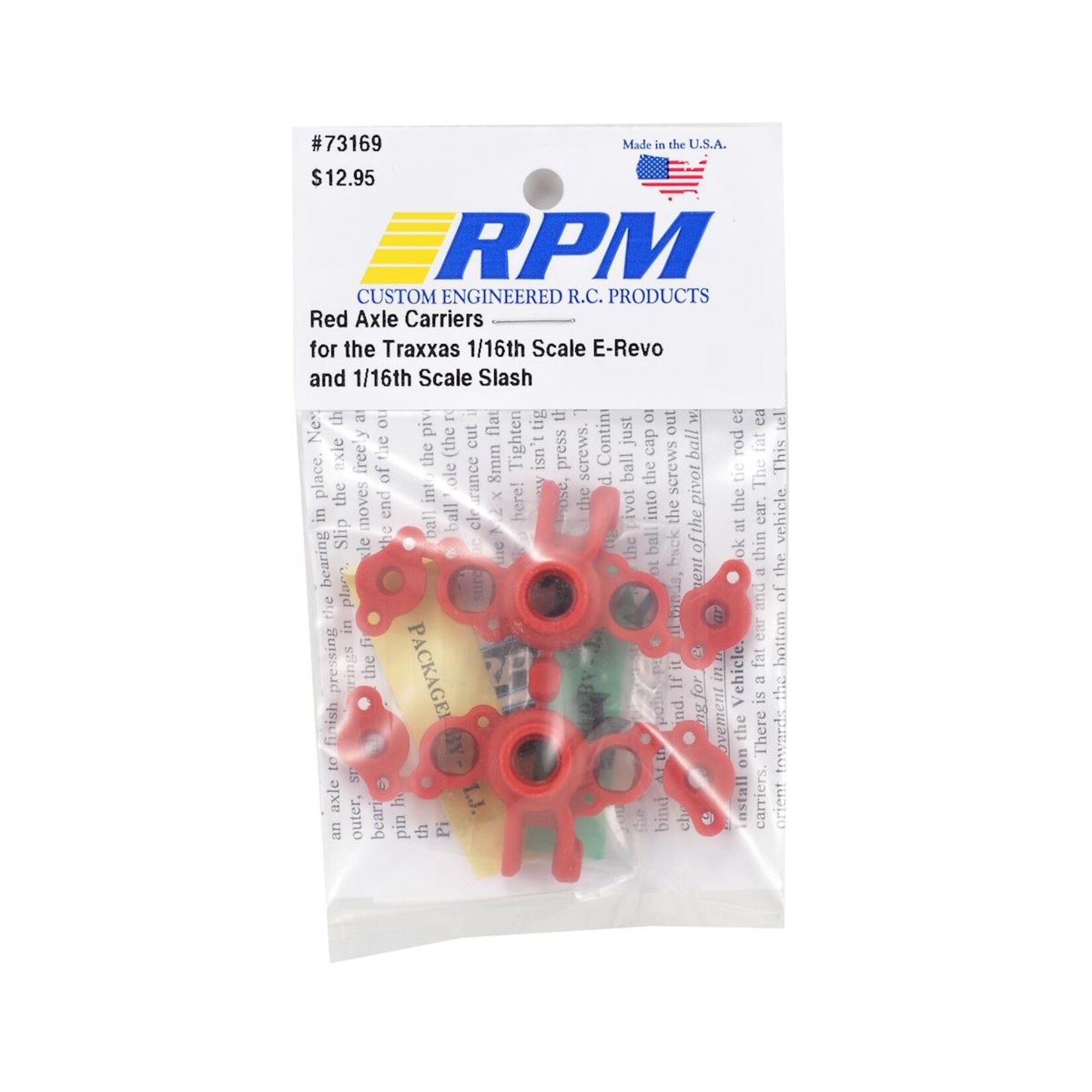 RPM RPM Traxxas 1/16 E-Revo Axle Carriers (Red) #73169